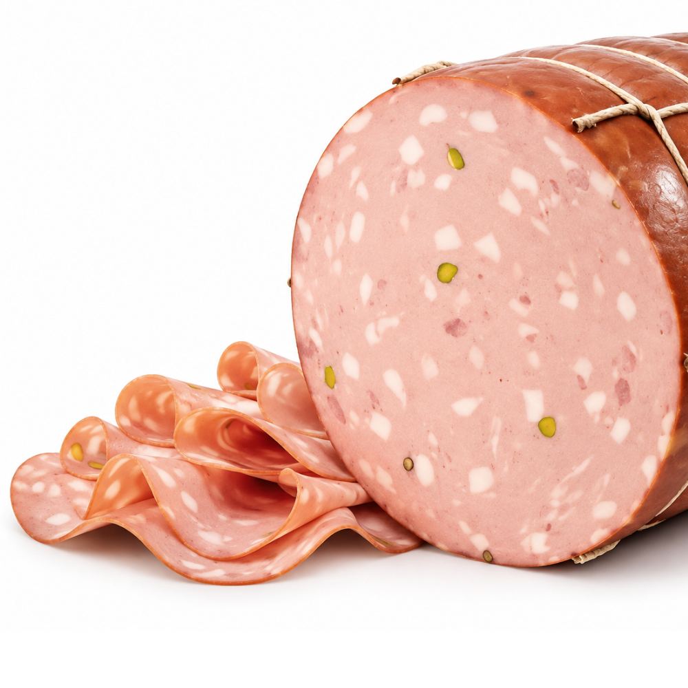 Mortadela al pistacho, fetas